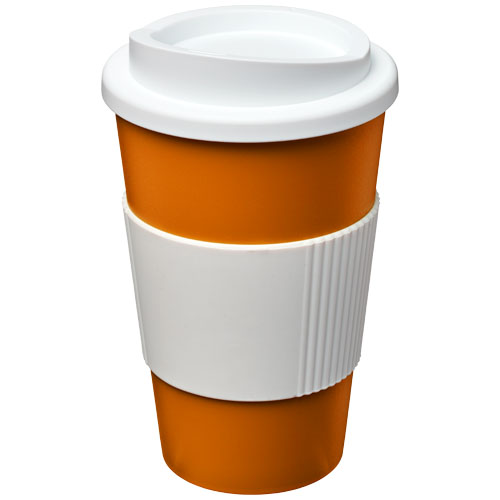 Americano® 350 ml Insulated Tumbler With Grip - Orange, White