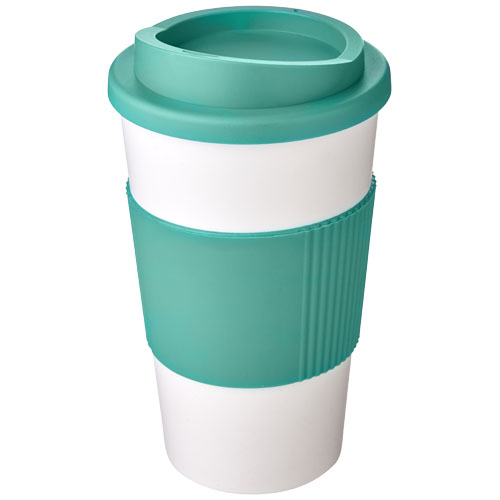 Americano® 350 ml Insulated Tumbler With Grip - White, Aqua