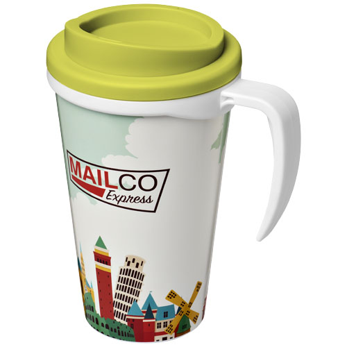 Brite-Americano® Grande 350 ml Insulated Mug - White, Lime