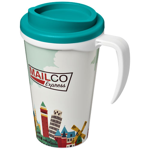 Brite-Americano® Grande 350 ml Insulated Mug - White, Aqua