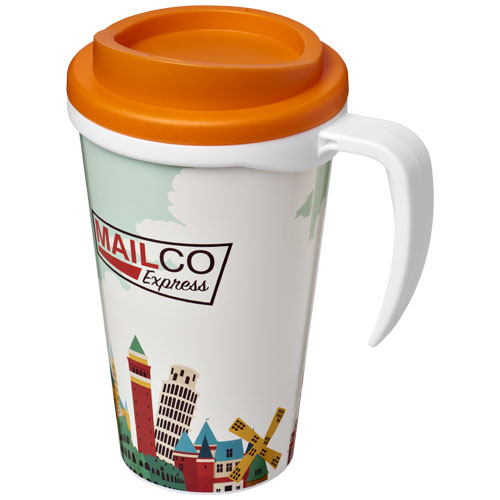 Brite-Americano® Grande 350 ml Insulated Mug - White, Orange