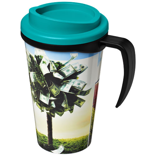 Brite-Americano® Grande 350 ml Insulated Mug - Black, Aqua Blue