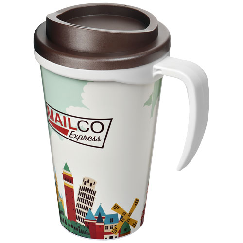 Brite-Americano® Grande 350 ml Insulated Mug - White, Brown