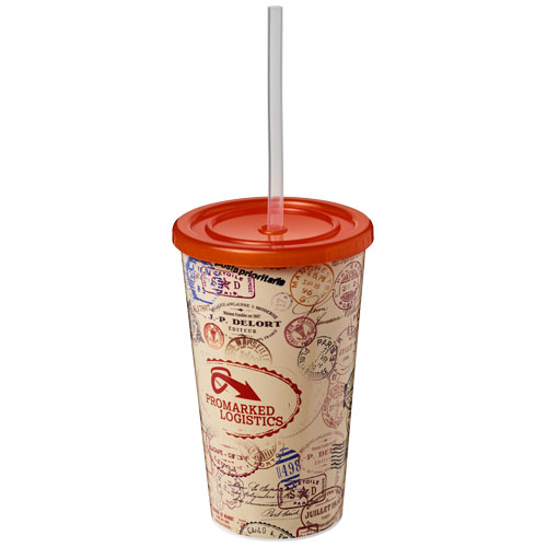 Brite-Americano® 350 ml Double-Walled Stadium Cup - Orange