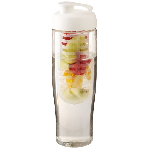 H2O Tempo® 700 ml Flip Lid Sport Bottle & Infuser - Transparent, White