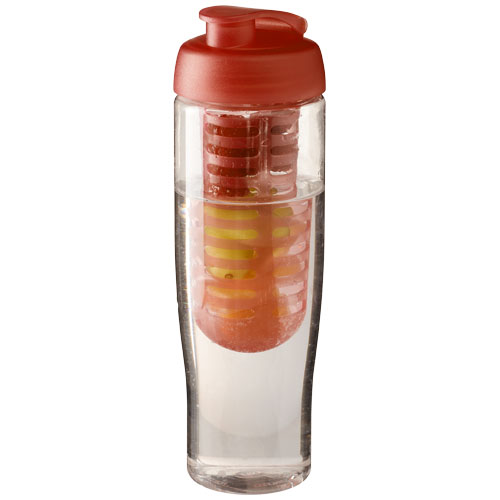 H2O Tempo® 700 ml Flip Lid Sport Bottle & Infuser - Transparent, Orange