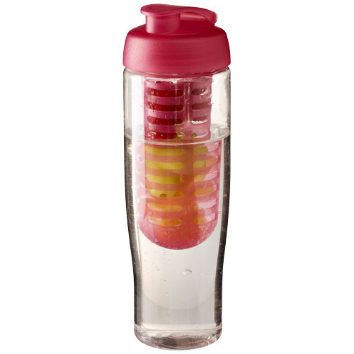H2O Tempo® 700 ml Flip Lid Sport Bottle & Infuser - Transparent, Pink