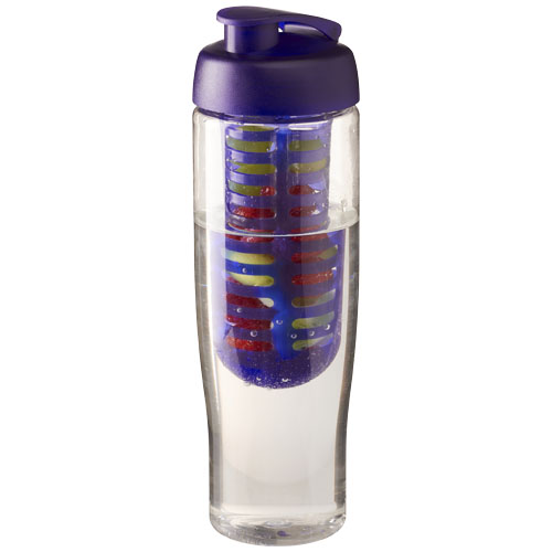 H2O Tempo® 700 ml Flip Lid Sport Bottle & Infuser - Transparent, Purple