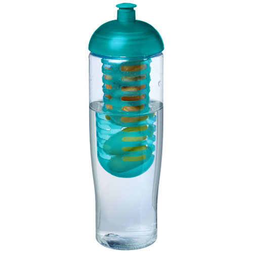H2O Tempo® 700 ml Dome Lid Sport Bottle & Infuser - Transparent, Aqua Blue