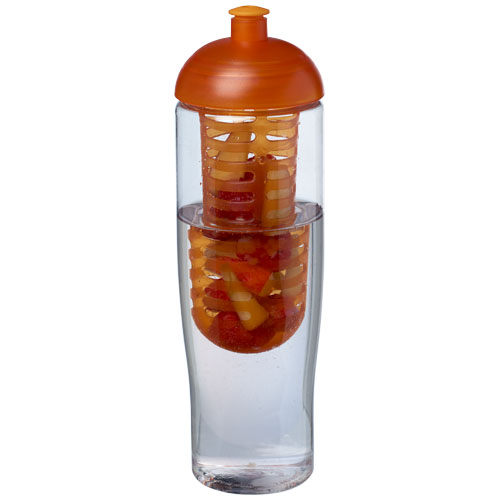 H2O Tempo® 700 ml Dome Lid Sport Bottle & Infuser - Transparent, Orange
