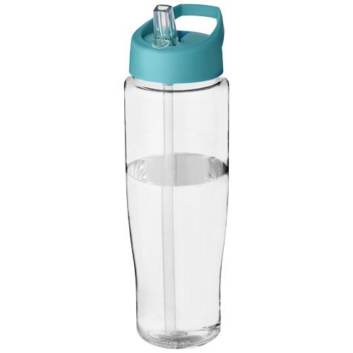H2O Tempo® 700 ml Spout Lid Sport Bottle - Transparent, Aqua Blue