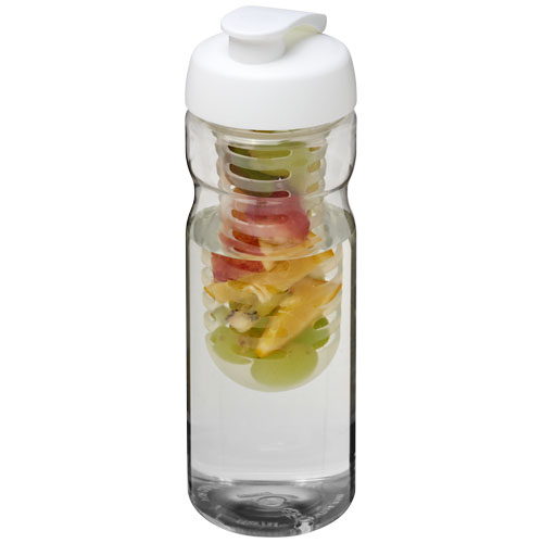 H2O Base® 650 ml Flip Lid Sport Bottle & Infuser - Transparent, White