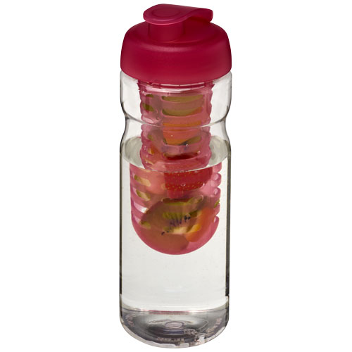 H2O Base® 650 ml Flip Lid Sport Bottle & Infuser - Transparent, Pink