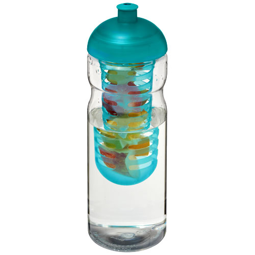 H2O Base® 650 ml Dome Lid Sport Bottle & Infuser - Transparent, Aqua Blue