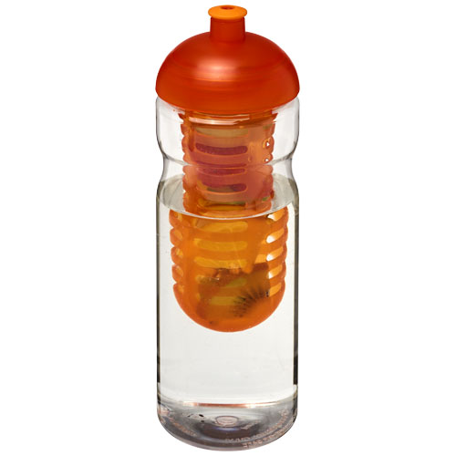 H2O Base® 650 ml Dome Lid Sport Bottle & Infuser - Transparent, Orange