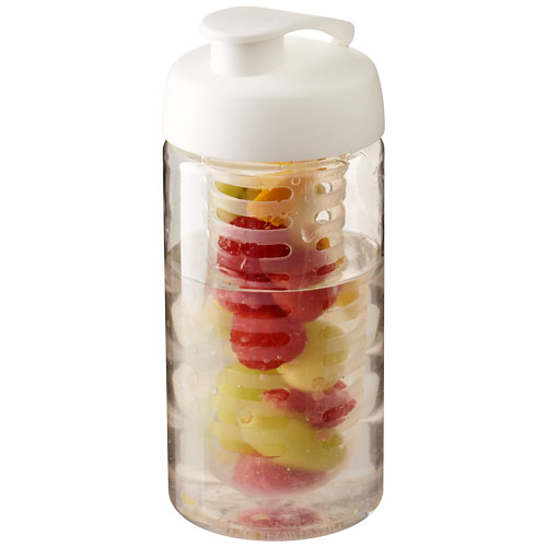 H2O Bop® 500 ml Flip Lid Sport Bottle & Infuser - Transparent, White