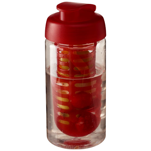 H2O Bop® 500 ml Flip Lid Sport Bottle & Infuser - Transparent, Red