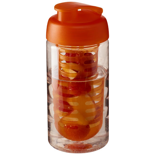 H2O Bop® 500 ml Flip Lid Sport Bottle & Infuser - Transparent, Orange