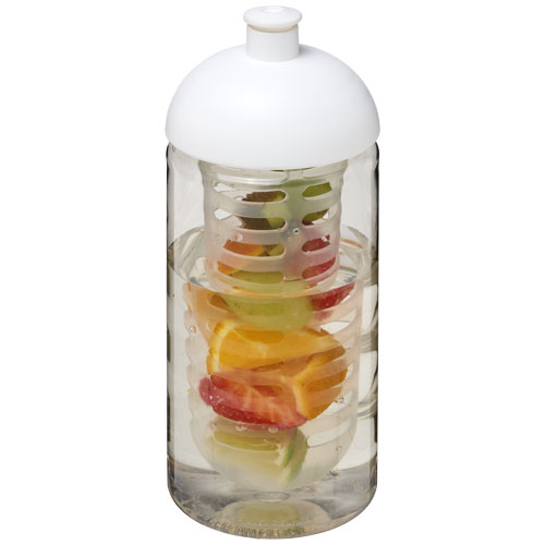 H2O Bop® 500 ml Dome Lid Sport Bottle & Infuser - Transparent, White