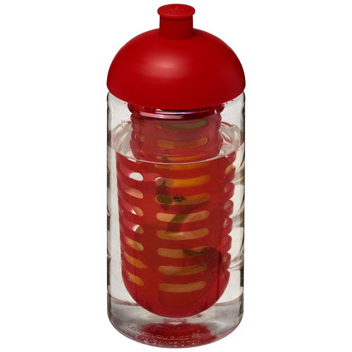 H2O Bop® 500 ml Dome Lid Sport Bottle & Infuser - Transparent, Red