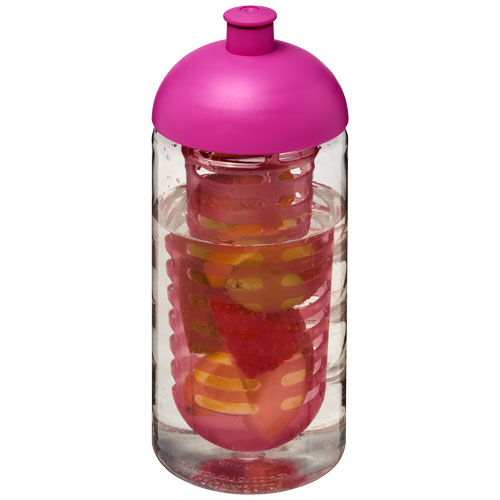 H2O Bop® 500 ml Dome Lid Sport Bottle & Infuser - Transparent, Pink