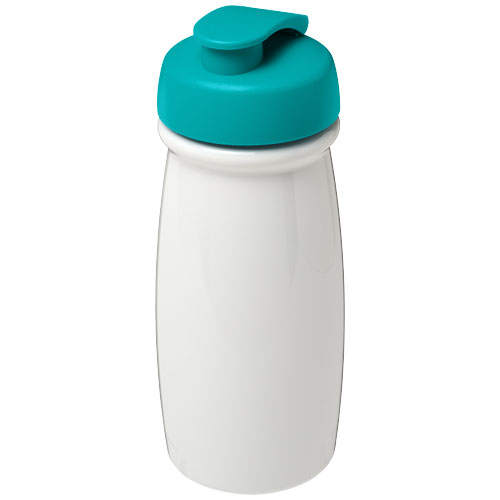 H2O Pulse® 600 ml Flip Lid Sport Bottle - White, Aqua