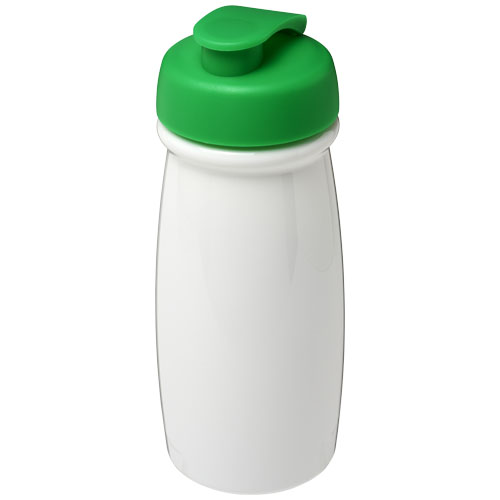H2O Pulse® 600 ml Flip Lid Sport Bottle - White, Green