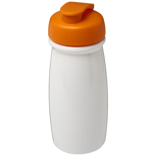 H2O Pulse® 600 ml Flip Lid Sport Bottle - White, Orange