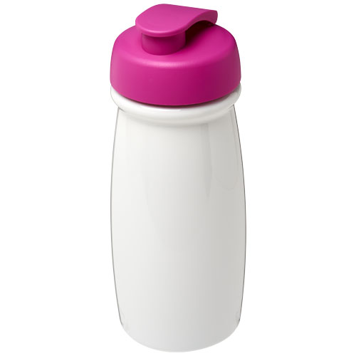 H2O Pulse® 600 ml Flip Lid Sport Bottle - White, Pink