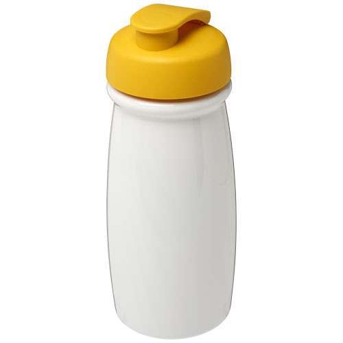 H2O Pulse® 600 ml Flip Lid Sport Bottle - White, Yellow