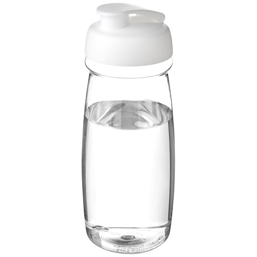H2O Pulse® 600 ml Flip Lid Sport Bottle - Transparent, White