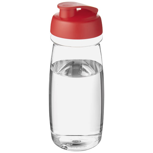H2O Pulse® 600 ml Flip Lid Sport Bottle - Transparent, Red