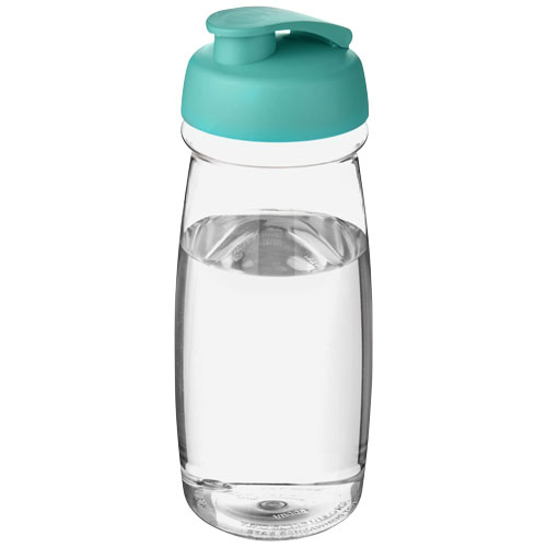 H2O Pulse® 600 ml Flip Lid Sport Bottle - Transparent, Aqua Blue