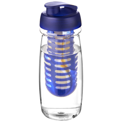 H2O Pulse® 600 ml Flip Lid Sport Bottle & Infuser - Transparent, Blue