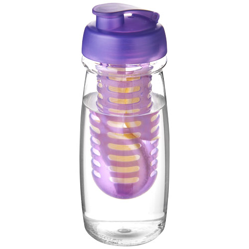 H2O Pulse® 600 ml Flip Lid Sport Bottle & Infuser - Transparent, Purple