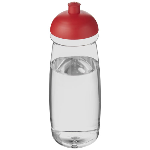 H2O Pulse® 600 ml Dome Lid Sport Bottle - Transparent, Red