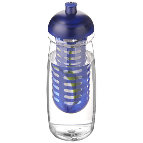 H2O Pulse® 600 ml Dome Lid Sport Bottle & Infuser - Transparent, Blue