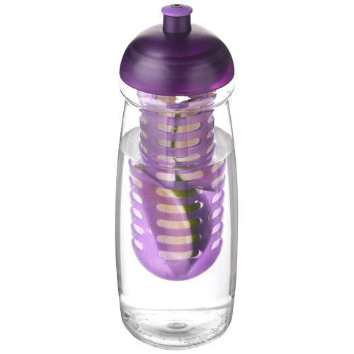 H2O Pulse® 600 ml Dome Lid Sport Bottle & Infuser - Transparent, Purple
