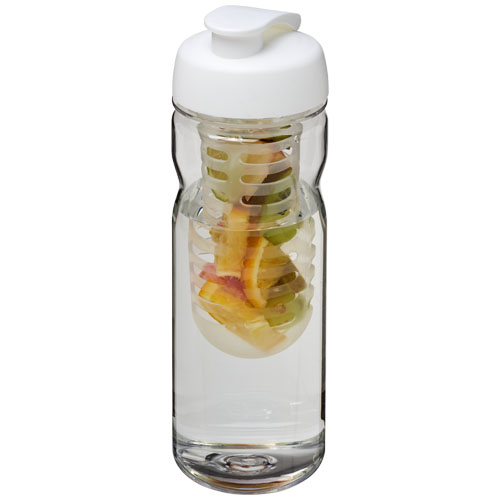 H2O Base Tritan™ 650 ml Flip Lid Bottle & Infuser - Transparent, White