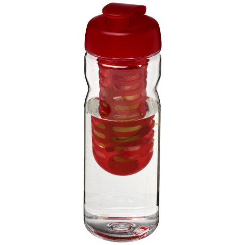 H2O Base Tritan™ 650 ml Flip Lid Bottle & Infuser - Transparent, Red