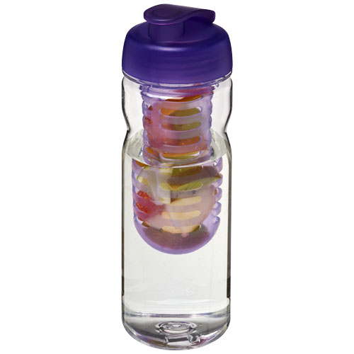 H2O Base Tritan™ 650 ml Flip Lid Bottle & Infuser - Transparent, Purple