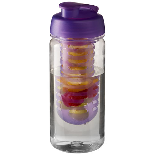 H2O Octave Tritan™ 600 ml Flip Lid Bottle & Infuser - Transparent, Purple