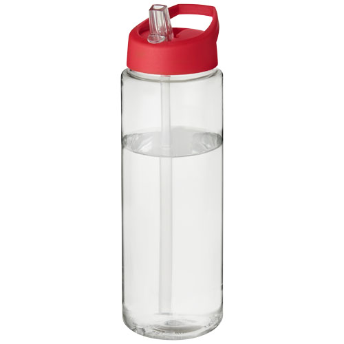 H2O Vibe 850 ml Spout Lid Sport Bottle - Transparent, Red