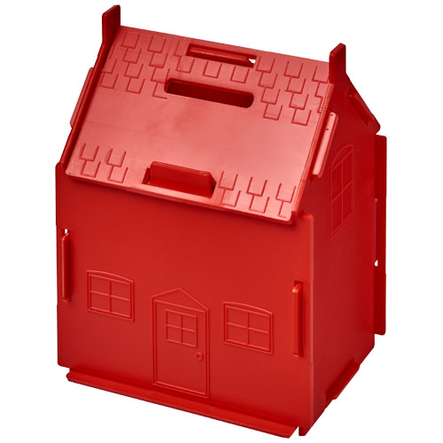 Uri House-Shaped Plastic Money Container - Red