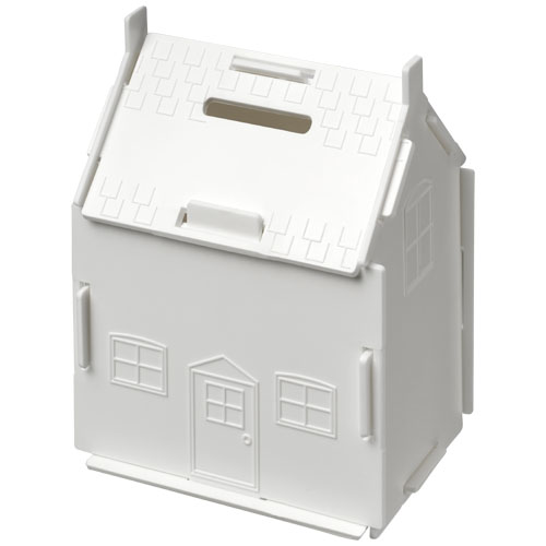 Uri House-Shaped Plastic Money Container - White