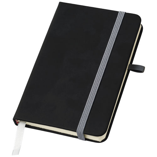 Noir A6 Notebook With Lined Pages - Black, Silver