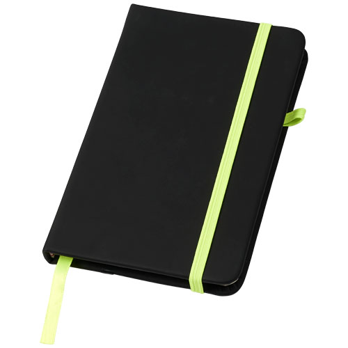Noir A6 Notebook With Lined Pages - Black, Lime