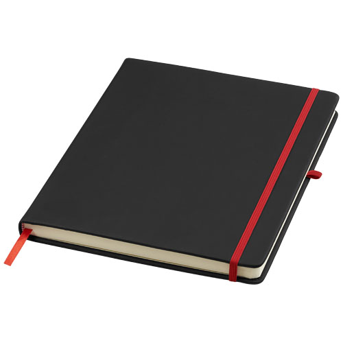 Noir Large Notebook With Lined Pages - Black, Red
