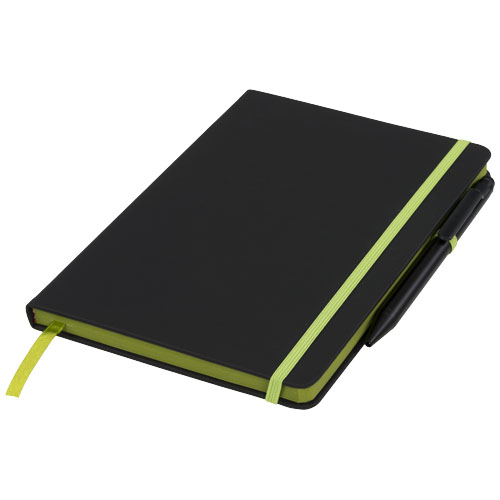 Noir Edge Medium Notebook - Black, Lime