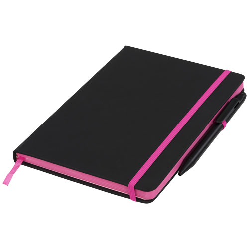 Noir Edge Medium Notebook - Black, Pink